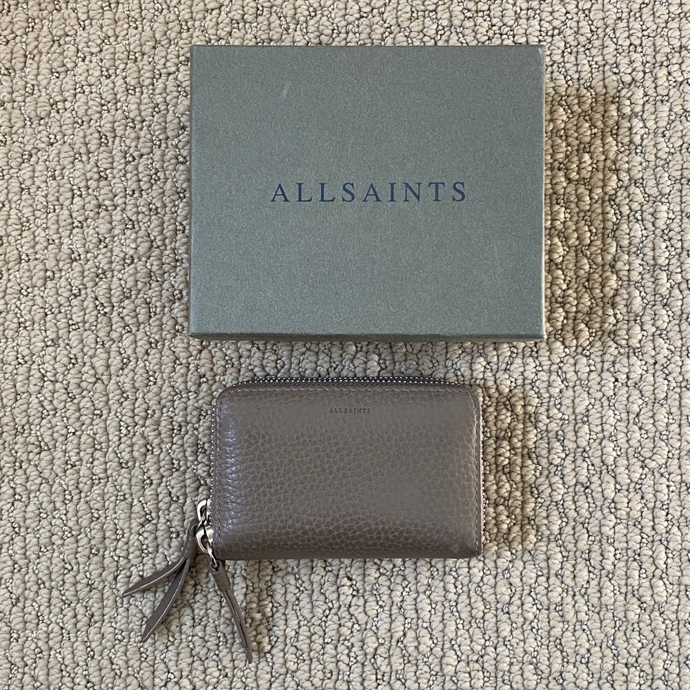 AllSaints Taupe Leather Wallet